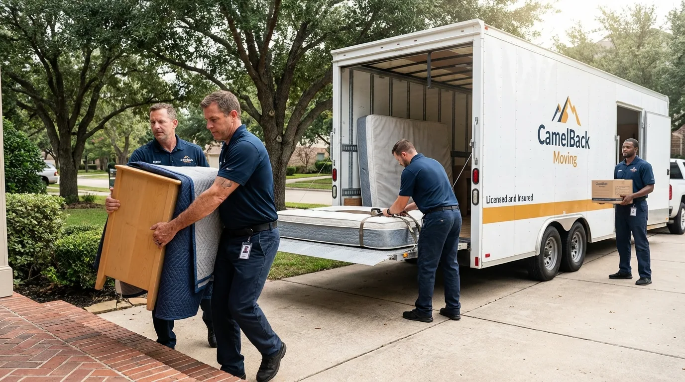 Crew loading residential truck for cross-state move from Reinholds, PA