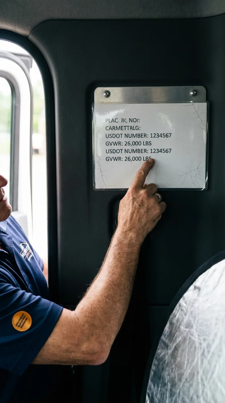 USDOT licensing placard verification in Reinholds